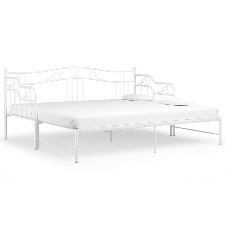 sengestel til udtræksseng 90x200 cm metal hvid