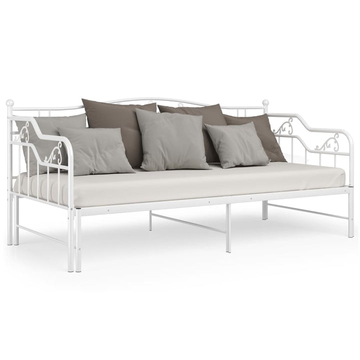 sengestel til udtræksseng 90x200 cm metal hvid