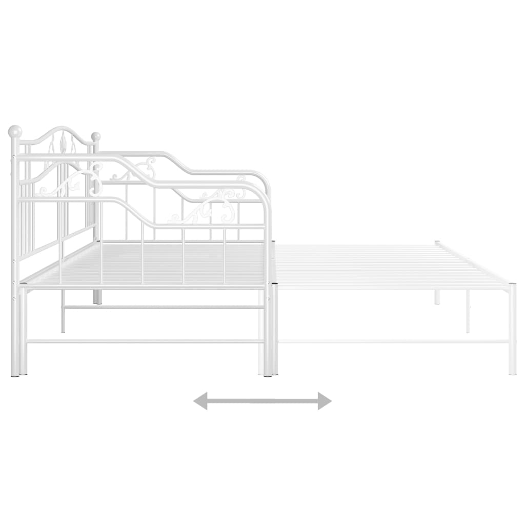 sengestel til udtræksseng 90x200 cm metal hvid