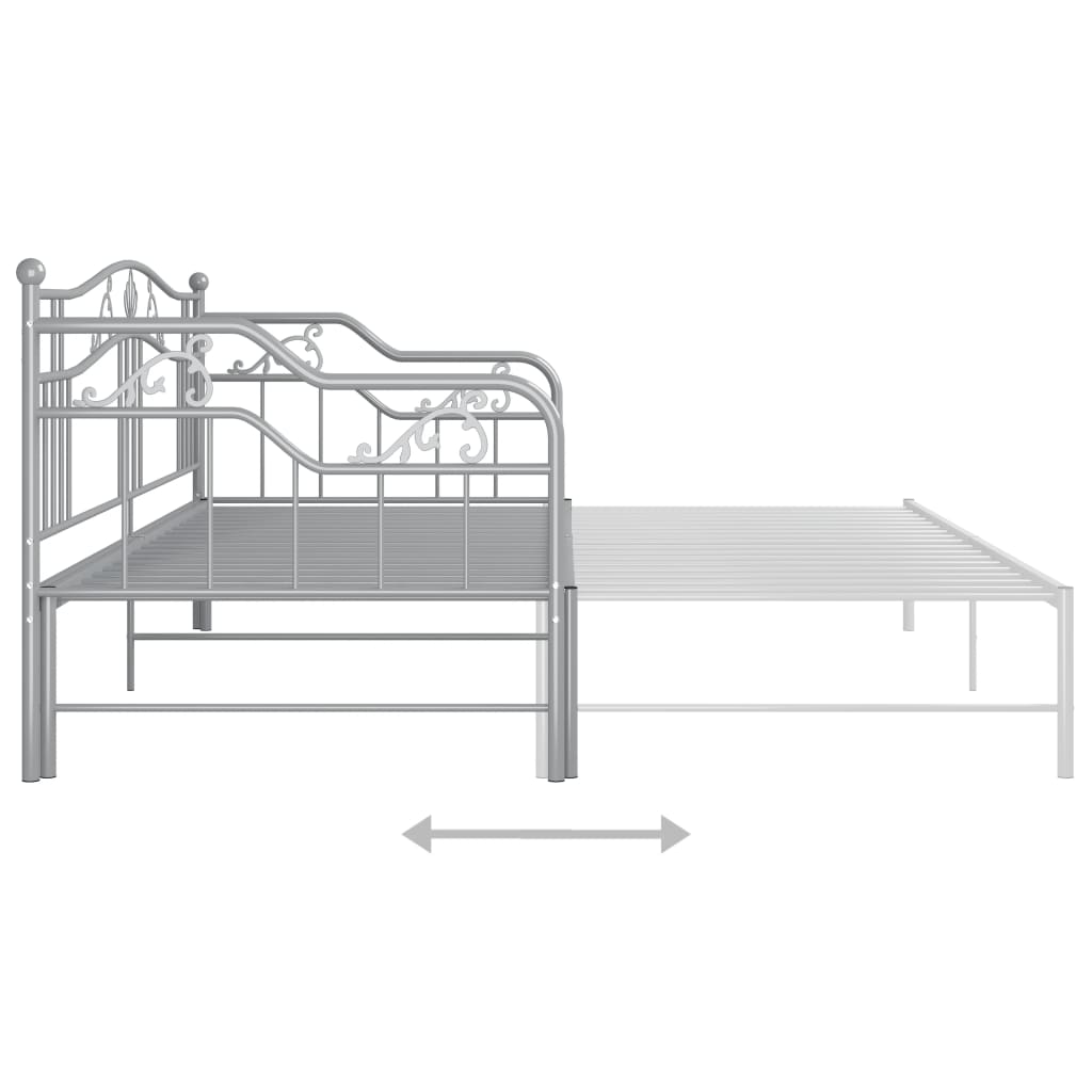 sengestel til udtræksseng 90x200 cm metal grå