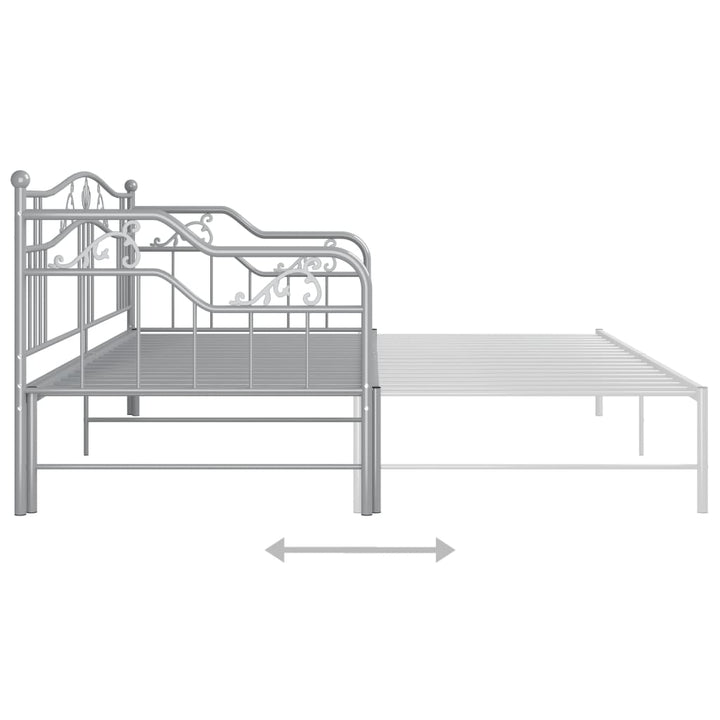sengestel til udtræksseng 90x200 cm metal grå