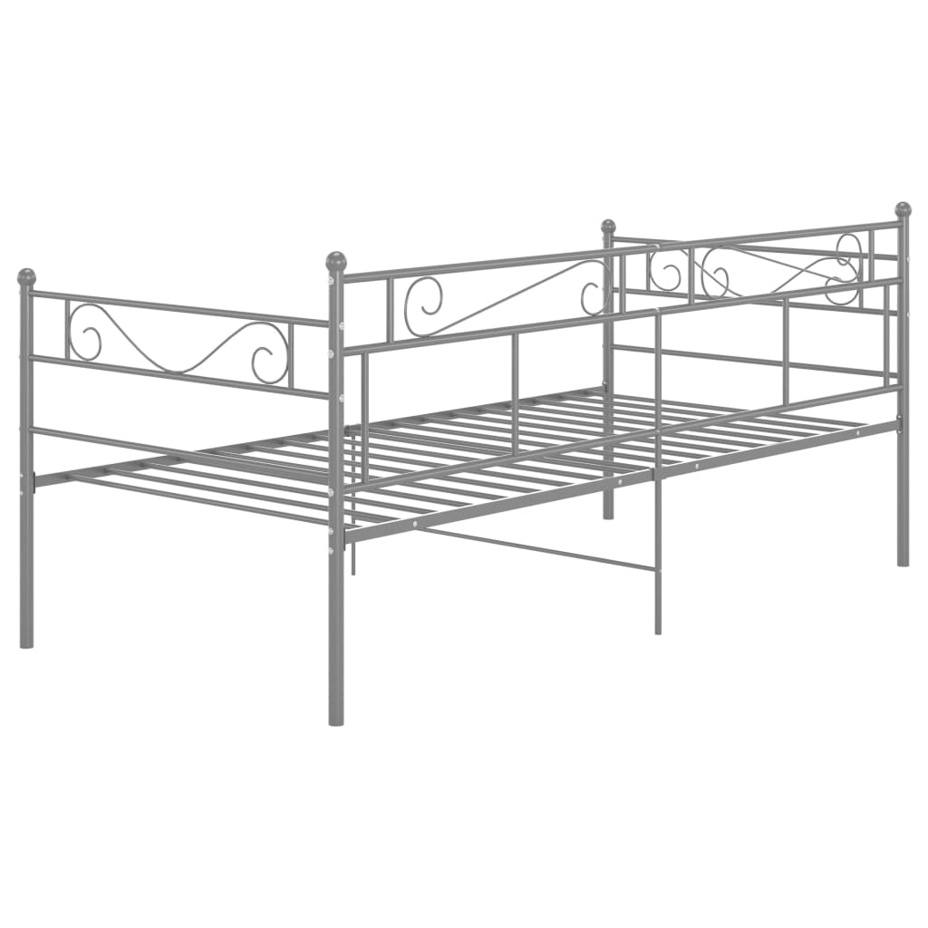 sengestel til udtræksseng 90x200 cm metal grå