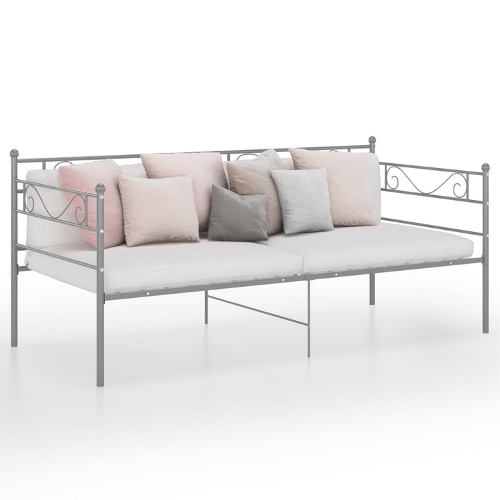 sengestel til udtræksseng 90x200 cm metal grå