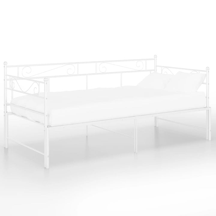 sengestel til udtræksseng 90x200 cm metal hvid