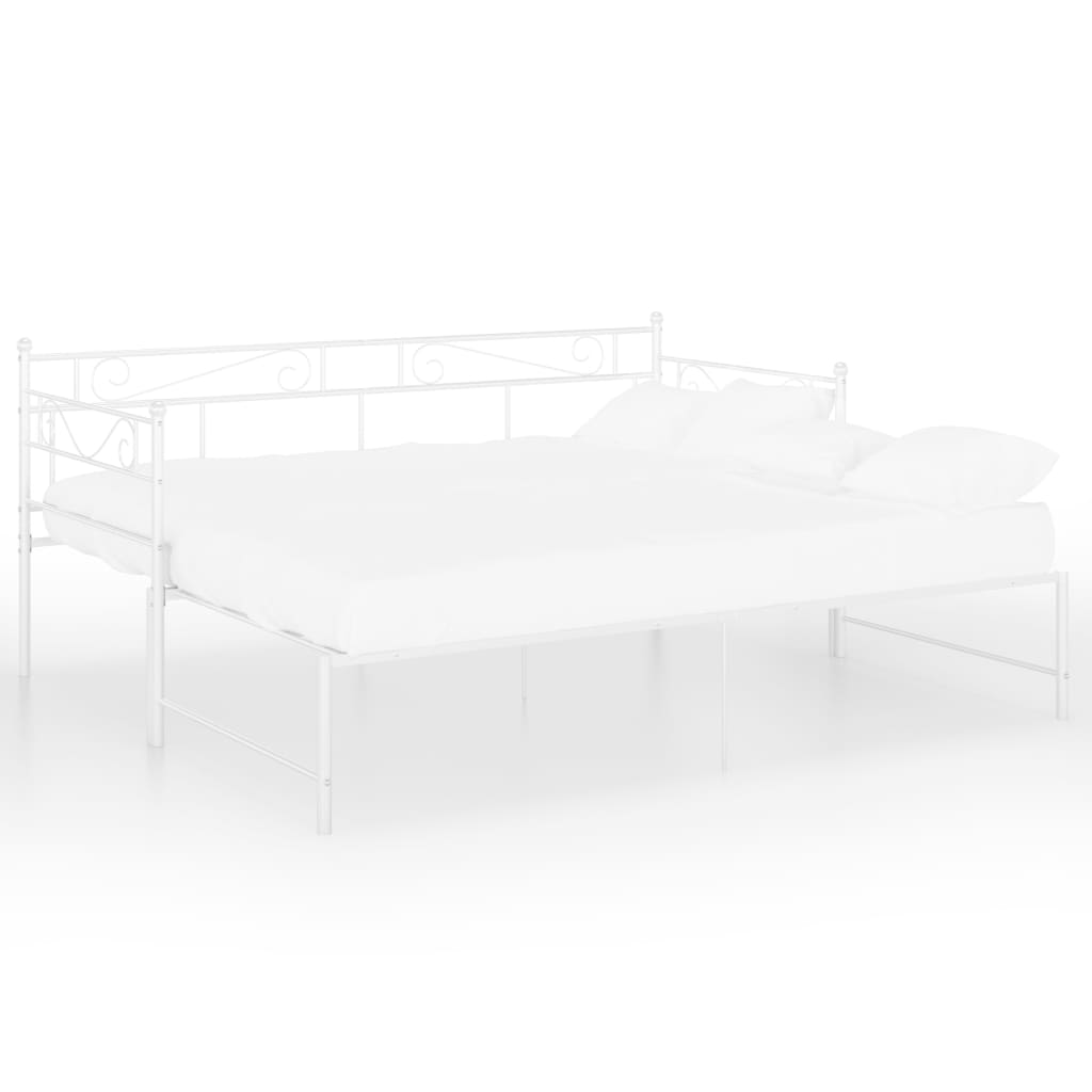 sengestel til udtræksseng 90x200 cm metal hvid