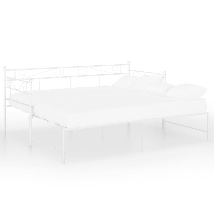 sengestel til udtræksseng 90x200 cm metal hvid