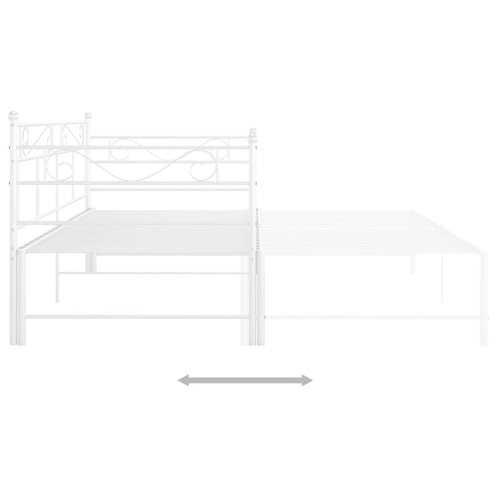 sengestel til udtræksseng 90x200 cm metal hvid