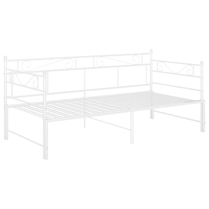 sengestel til udtræksseng 90x200 cm metal hvid
