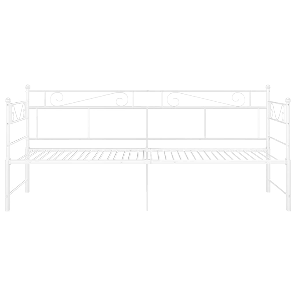 sengestel til udtræksseng 90x200 cm metal hvid