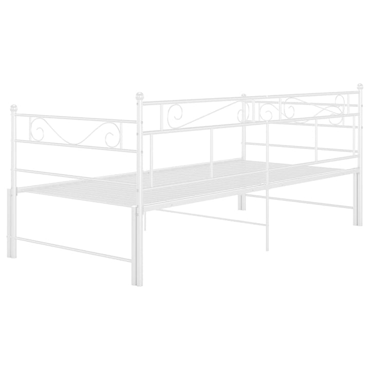 sengestel til udtræksseng 90x200 cm metal hvid