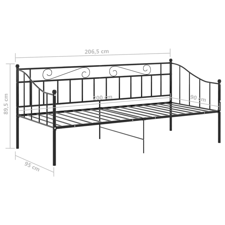 sengestel til sovesofa 90x200 cm metal sort