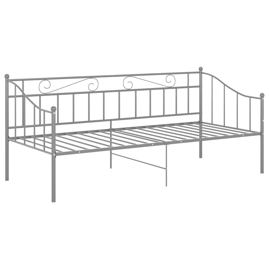 sengestel til udtræksseng 90x200 cm metal grå