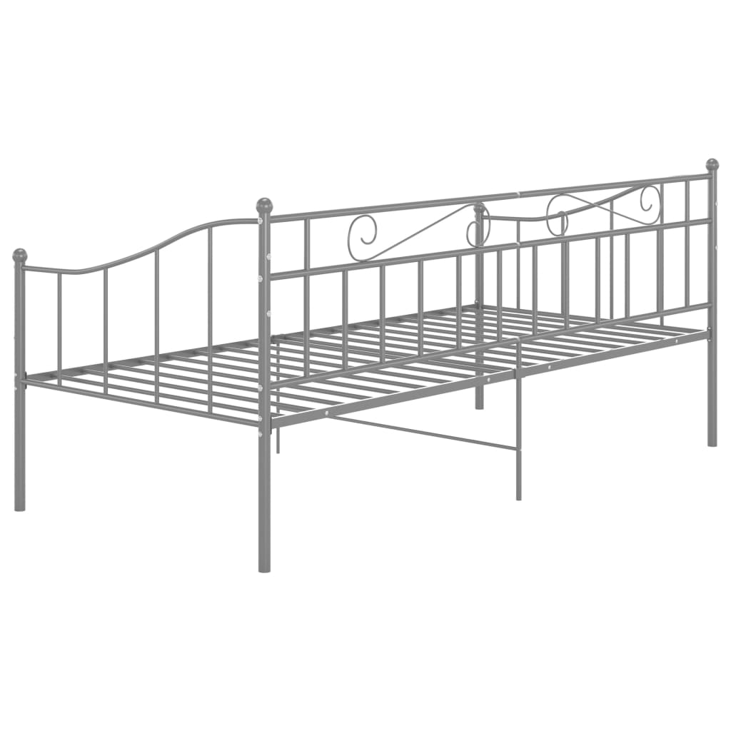 sengestel til udtræksseng 90x200 cm metal grå