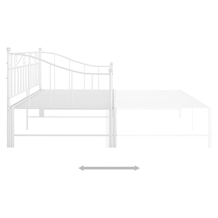sengestel til udtræksseng 90x200 cm metal hvid