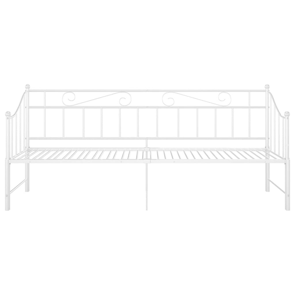 sengestel til udtræksseng 90x200 cm metal hvid