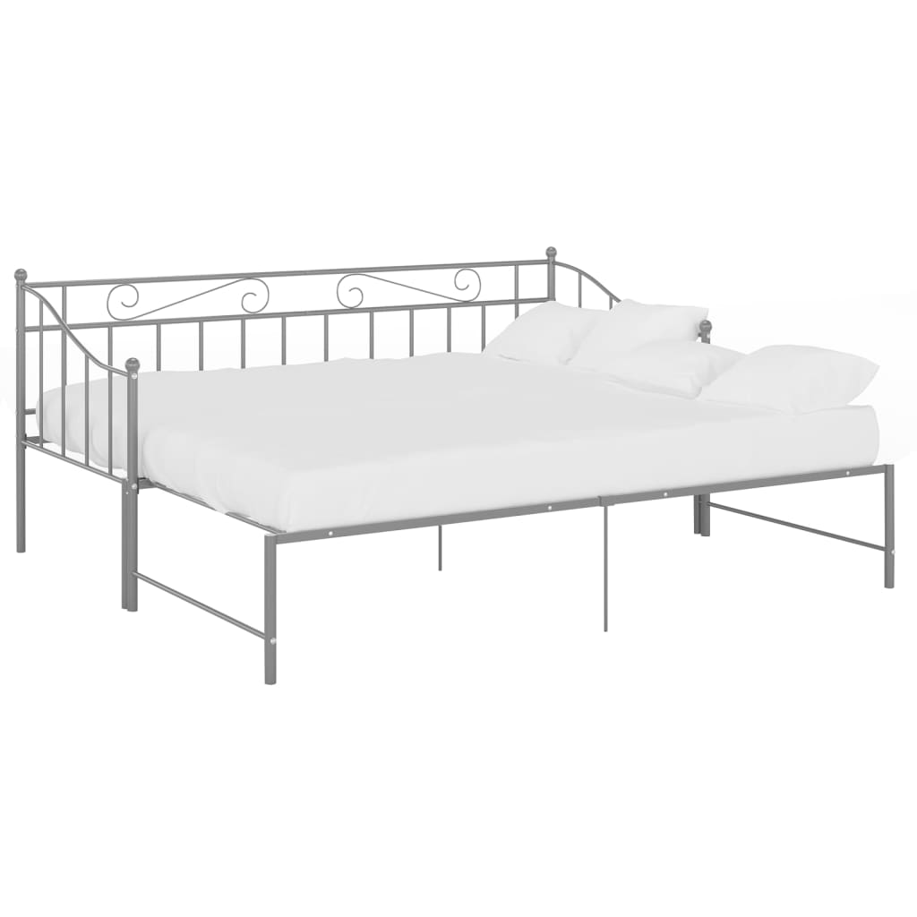 sengestel til udtræksseng 90x200 cm metal grå