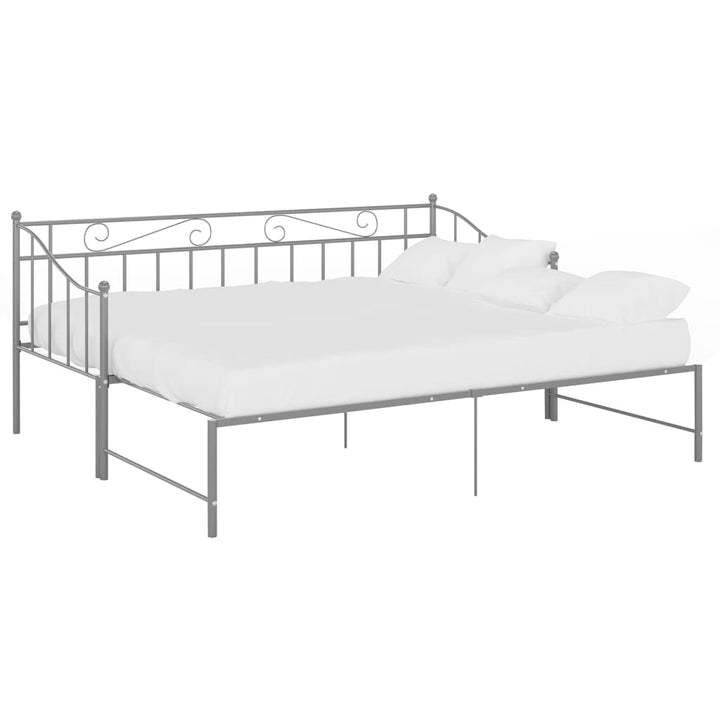 sengestel til udtræksseng 90x200 cm metal grå
