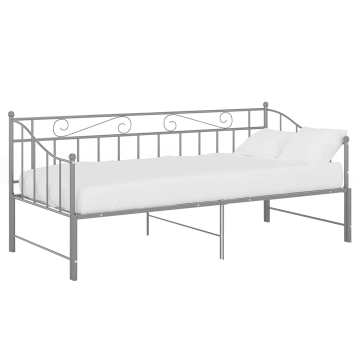 sengestel til udtræksseng 90x200 cm metal grå