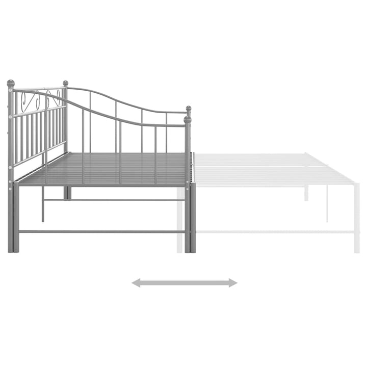 sengestel til udtræksseng 90x200 cm metal grå