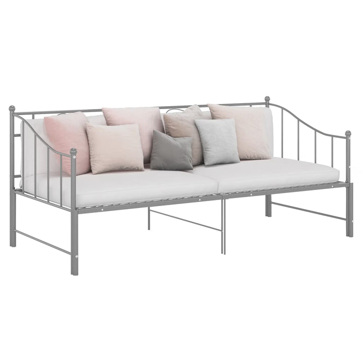 sengestel til udtræksseng 90x200 cm metal grå