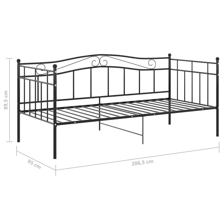 sengestel til sovesofa 90x200 cm metal sort