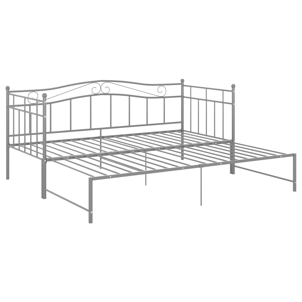 sengestel til udtræksseng 90x200 cm metal grå
