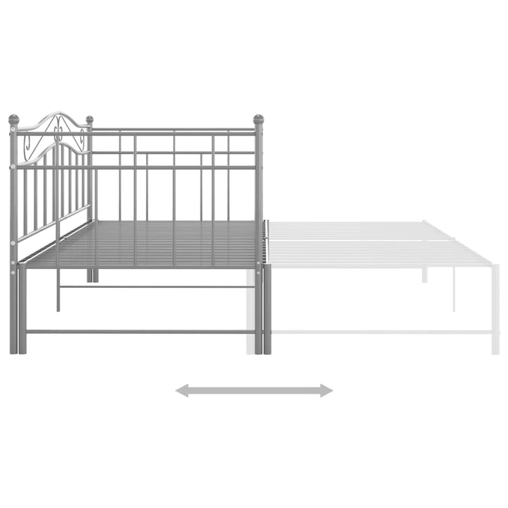 sengestel til udtræksseng 90x200 cm metal grå