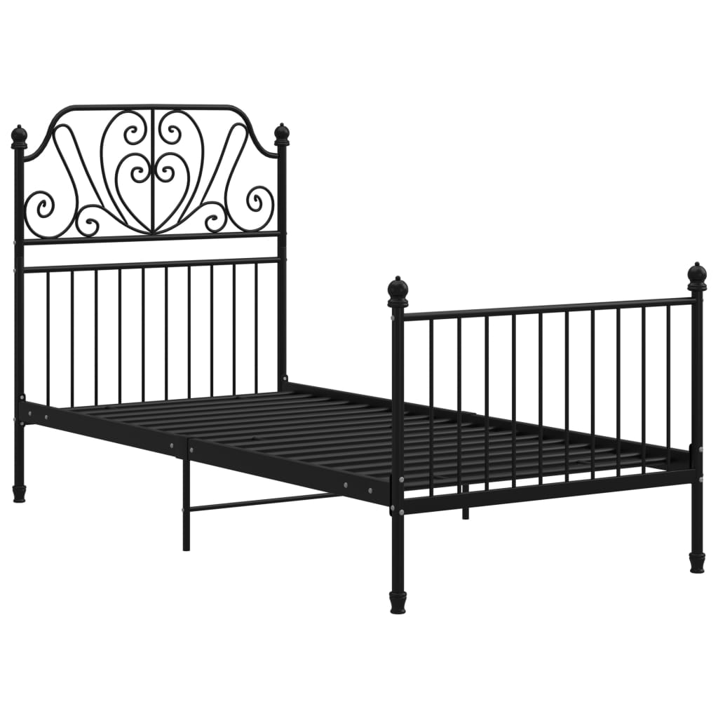 sengestel 90x200 cm metal sort