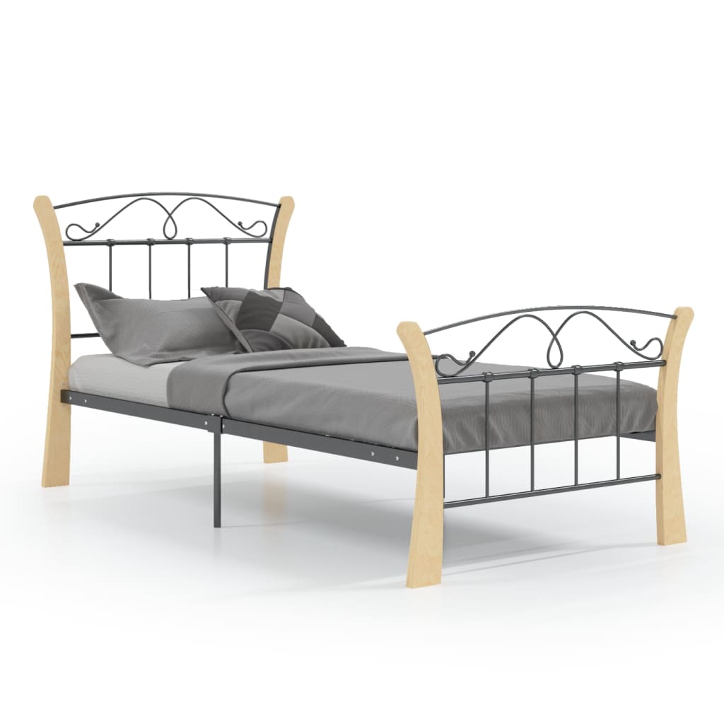 sengestel 90x200 cm metal sort