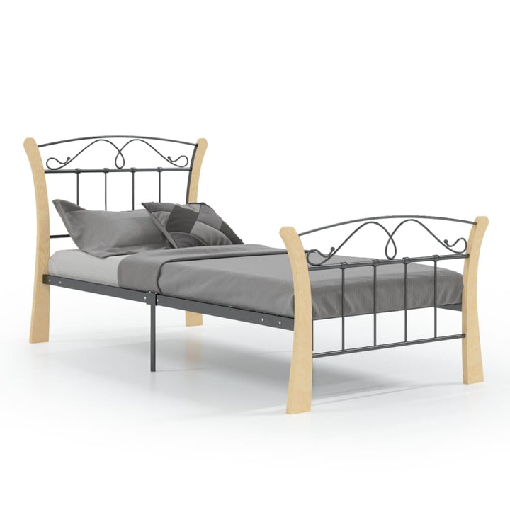 sengestel 90x200 cm metal sort
