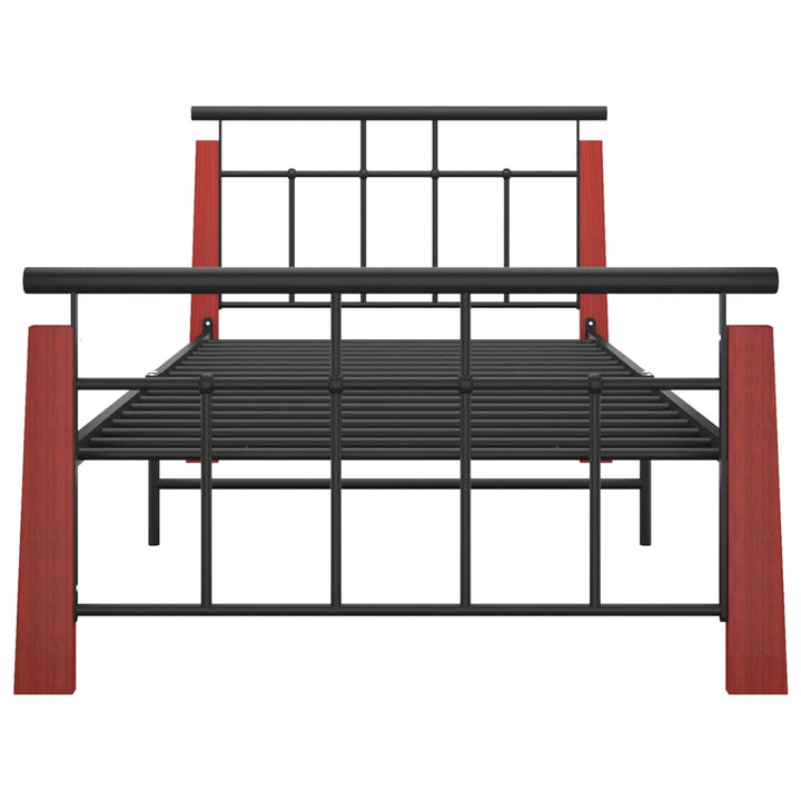 sengestel 90x200 cm massivt egetræ og metal