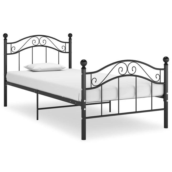 sengestel sort metal 90 x 200 cm