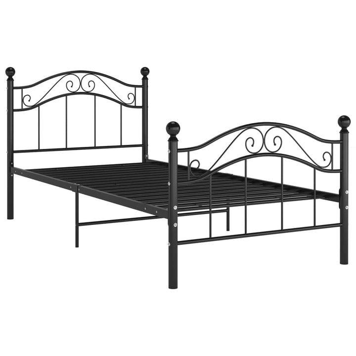 sengestel sort metal 90 x 200 cm