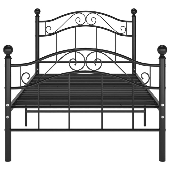 sengestel sort metal 90 x 200 cm