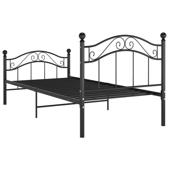 sengestel sort metal 90 x 200 cm