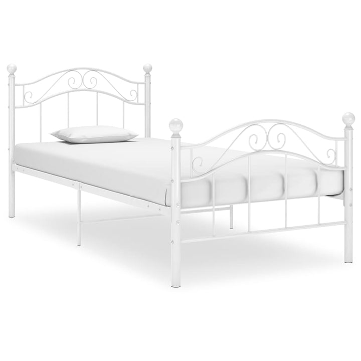 sengestel 90x200 cm metal hvid