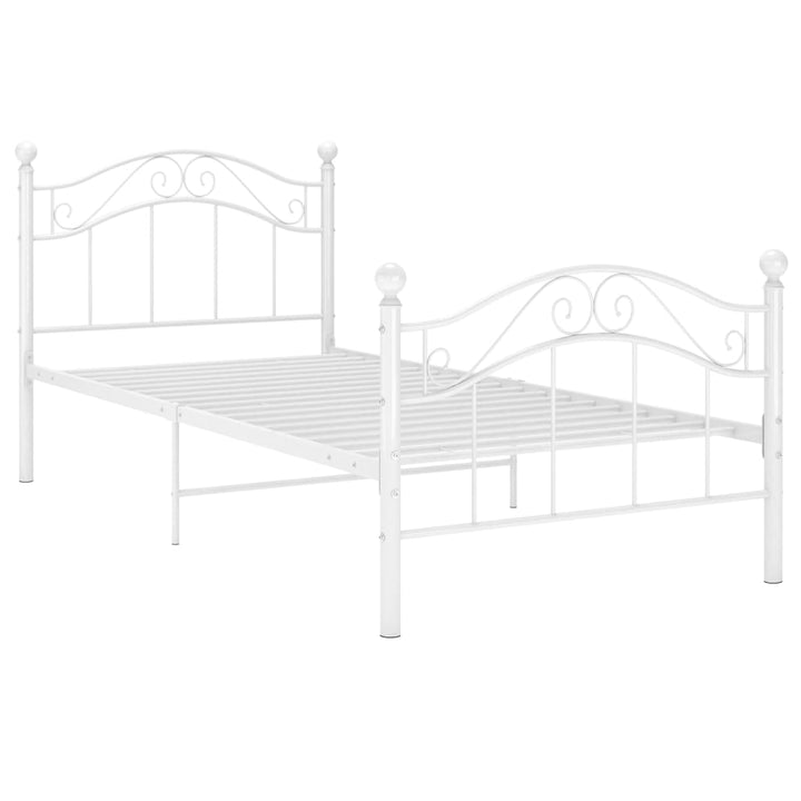 sengestel 90x200 cm metal hvid