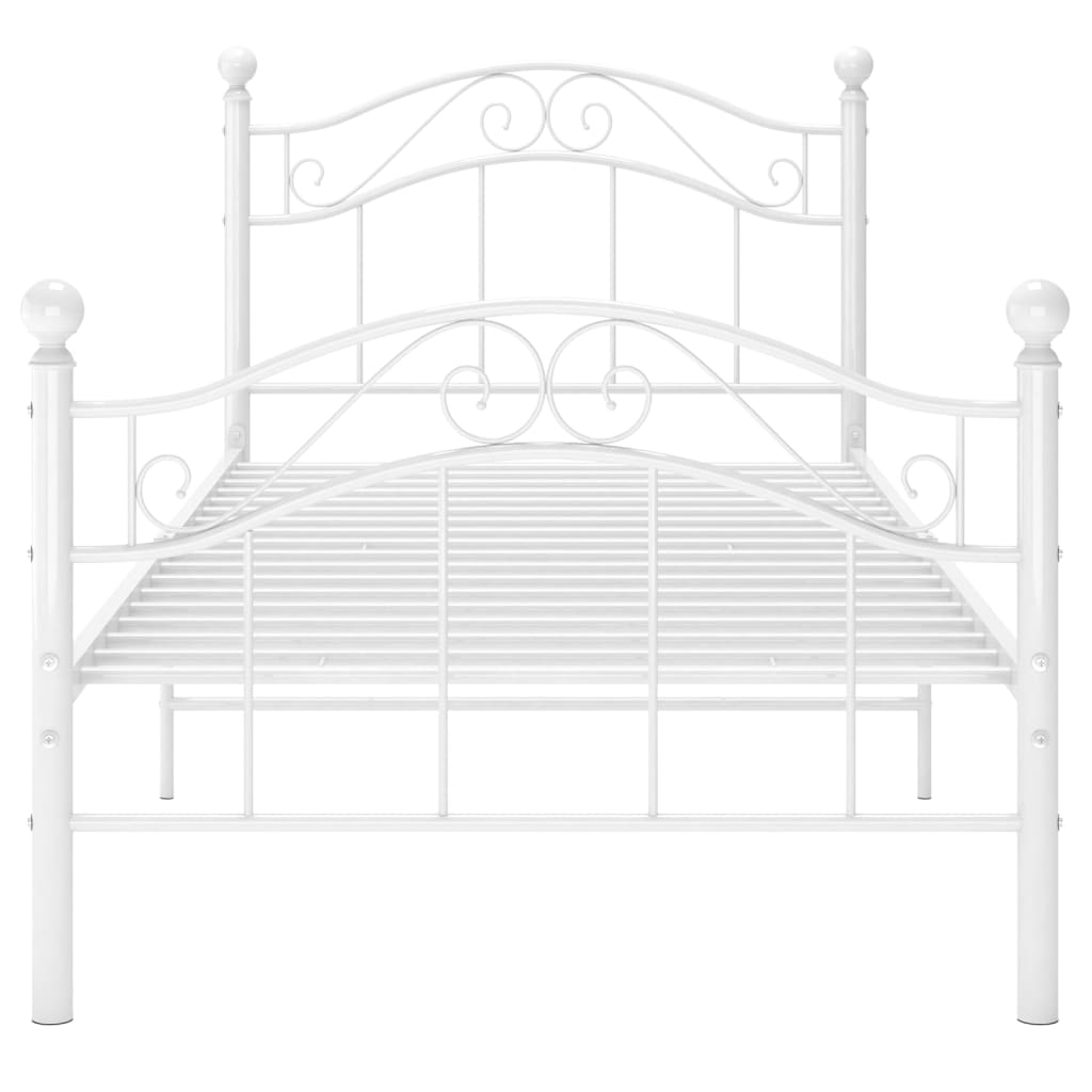sengestel 90x200 cm metal hvid