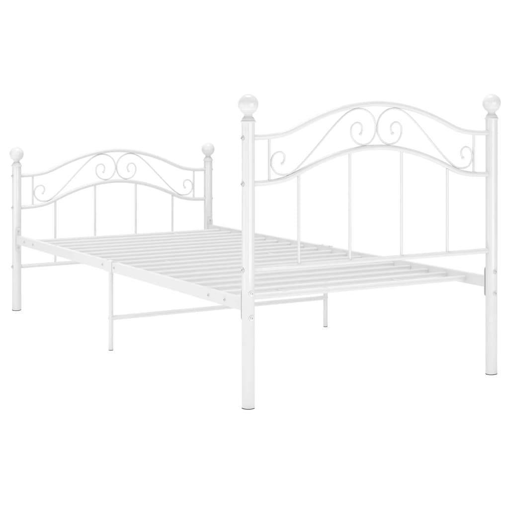 sengestel 90x200 cm metal hvid