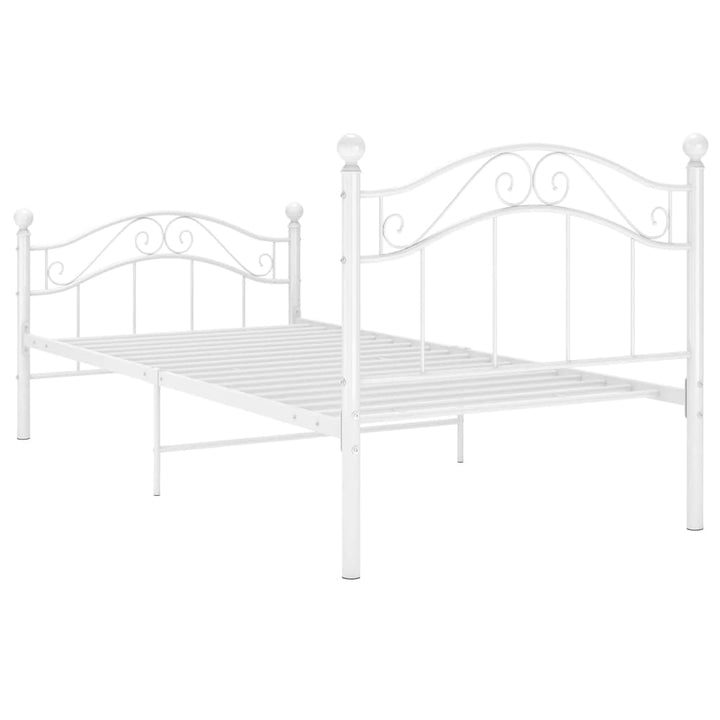 sengestel 90x200 cm metal hvid
