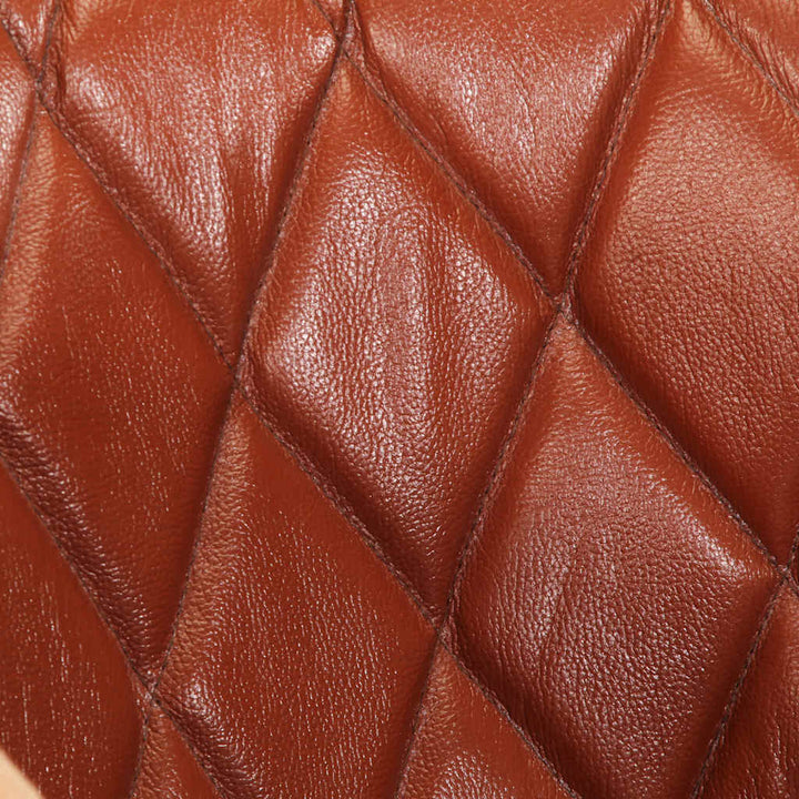 lænestol ægte skind og massivt mangotræ brun