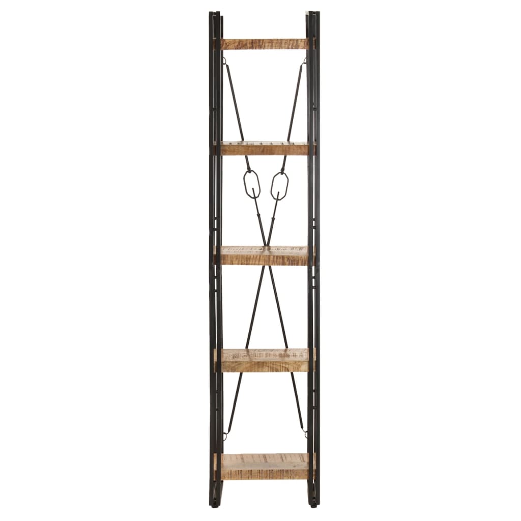 bogreol med 5 hylder 40x30x180 cm massivt mangotræ