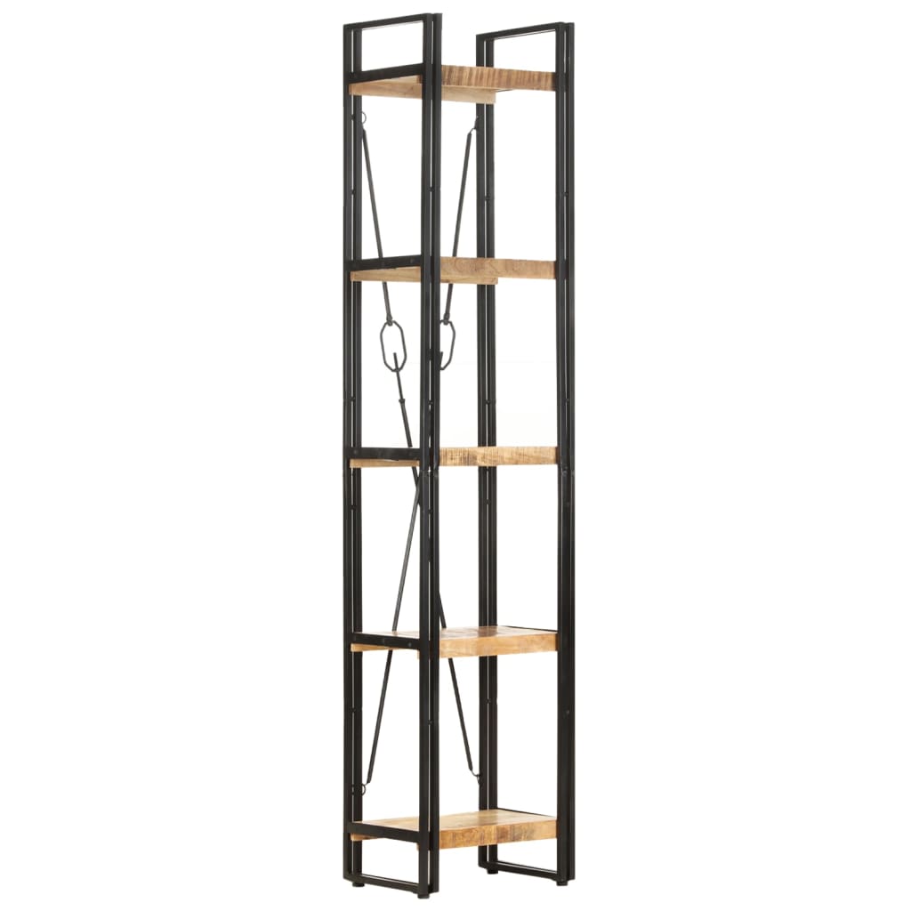 bogreol med 5 hylder 40x30x180 cm massivt mangotræ