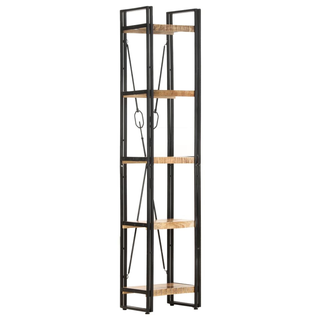 bogreol med 5 hylder 40x30x180 cm massivt mangotræ