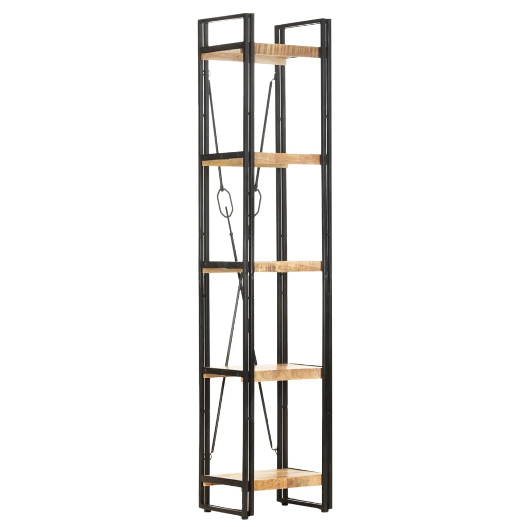 bogreol med 5 hylder 40x30x180 cm massivt mangotræ