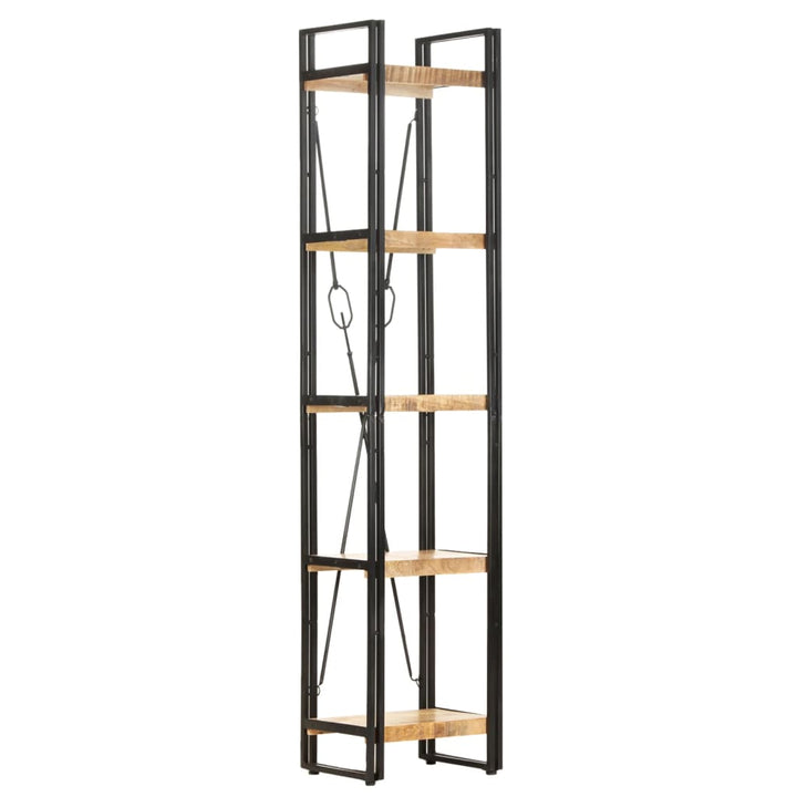 bogreol med 5 hylder 40x30x180 cm massivt mangotræ