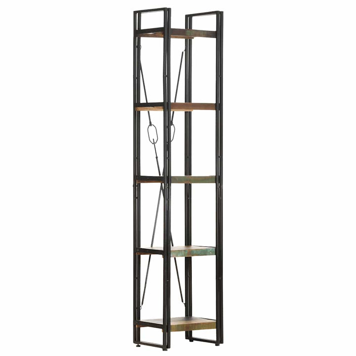 bogreol med 5 hylder 40x30x180 cm massivt genbrugstræ