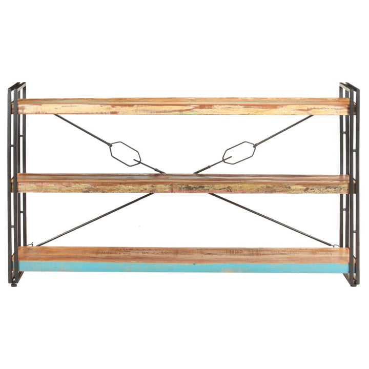 bogreol m. 3 hylder 140x30x80 cm massivt genbrugstræ