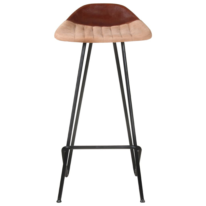 barstole 4 stk. ægte skind brun