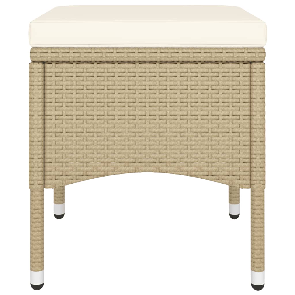 bistrosæt til haven 5 dele polyrattan og hærdet glas beige
